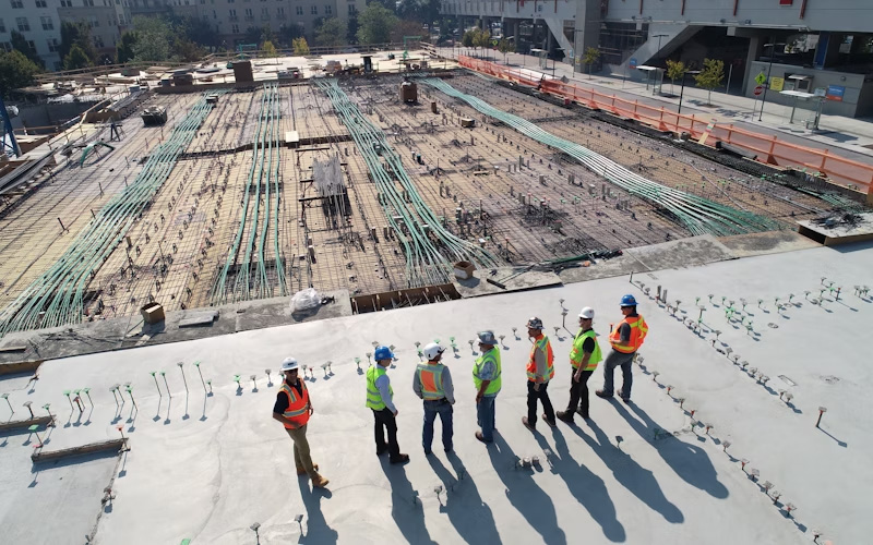 Rebar and crew on site